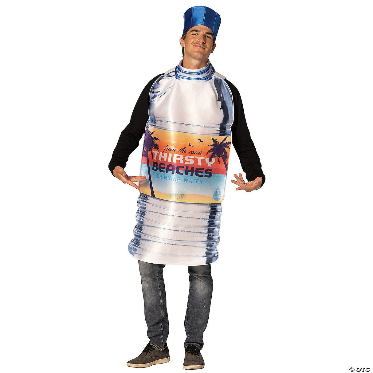 Adults Plastic Water Bottle Costume – Funny Drink Halloween Party Cosplay Outfit