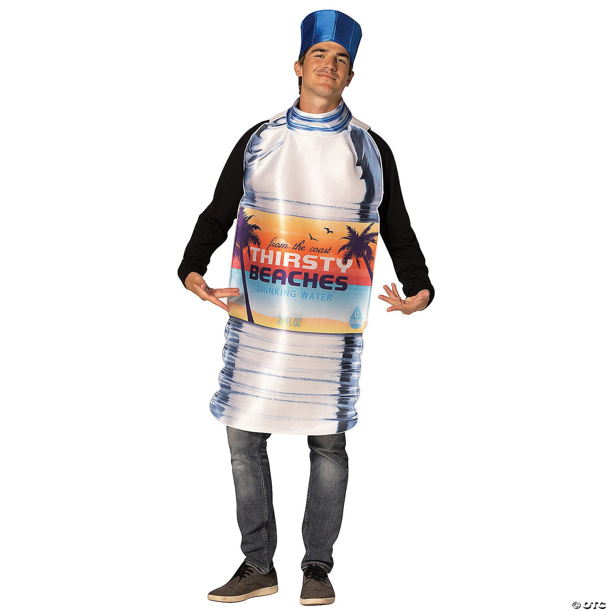 Adults Plastic Water Bottle Costume – Funny Drink Halloween Party Cosplay Outfit