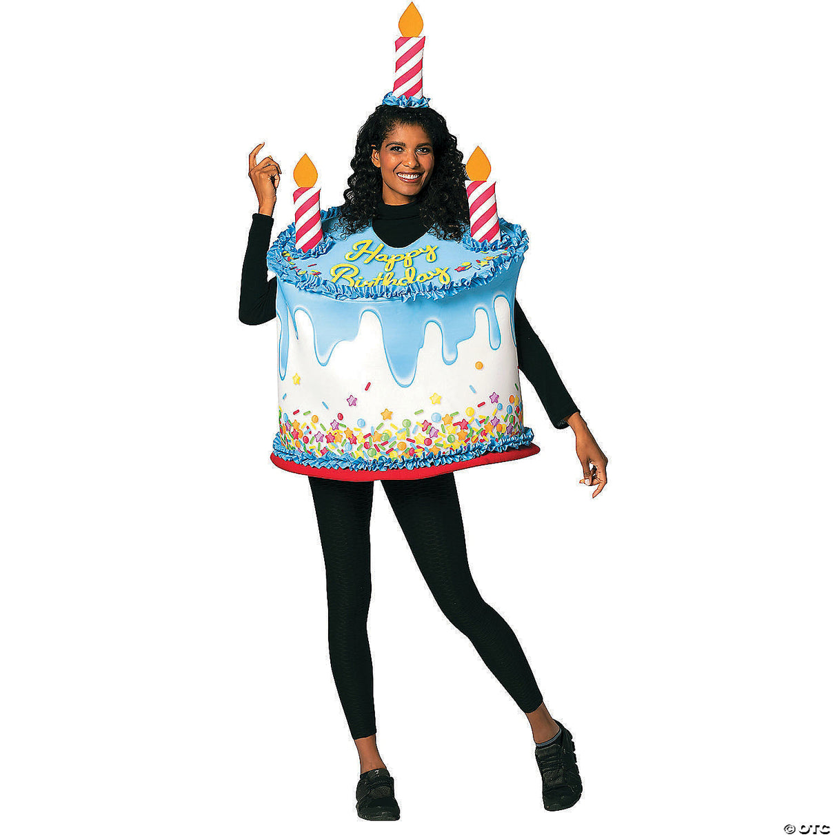 Adults Happy Birthday Confetti Cake With Candle Costume