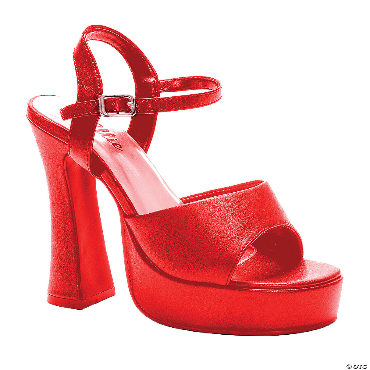 PLATFORM OPEN -TOE SHOES-RED SIZE 8