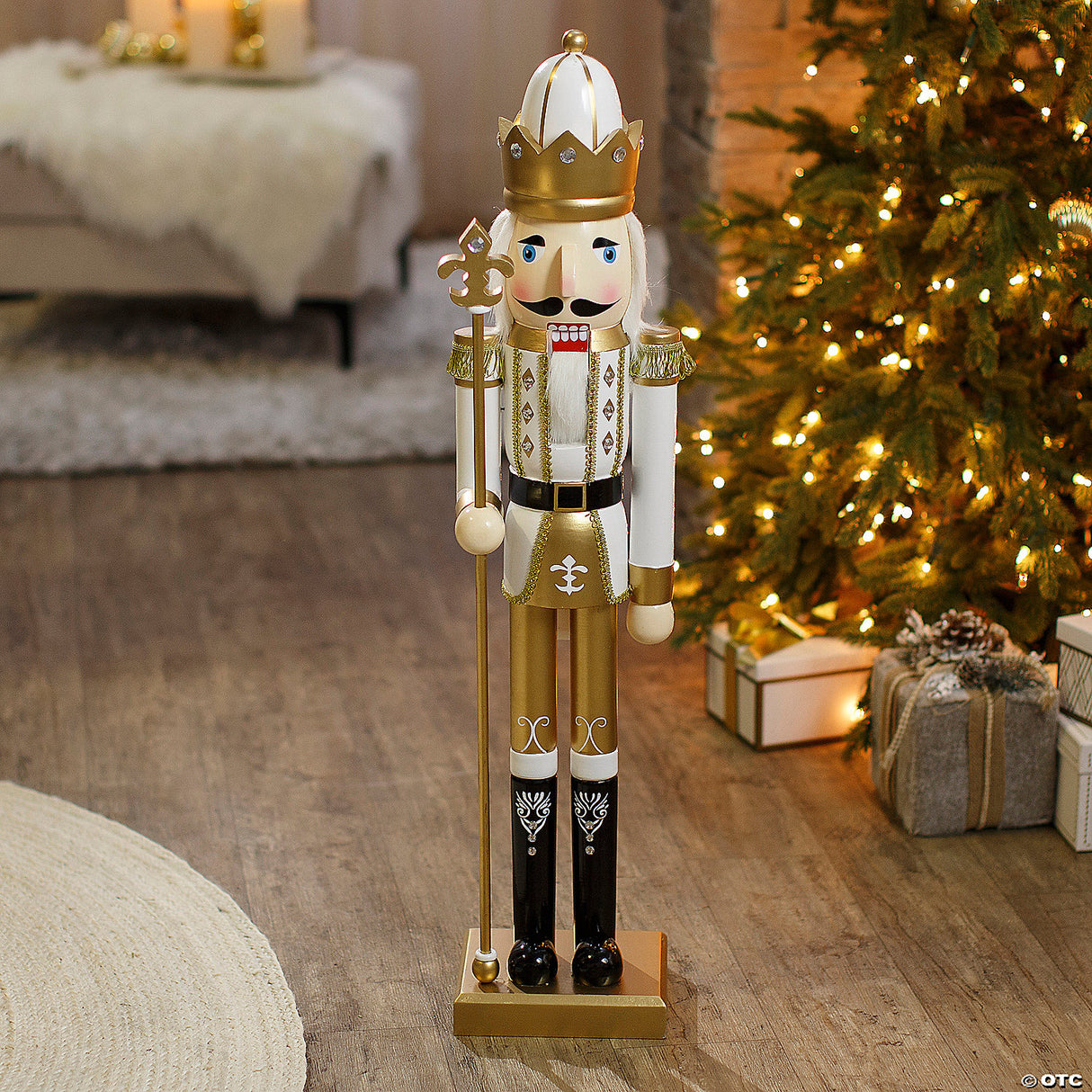 3ft Giant Wooden Nutcracker Gold