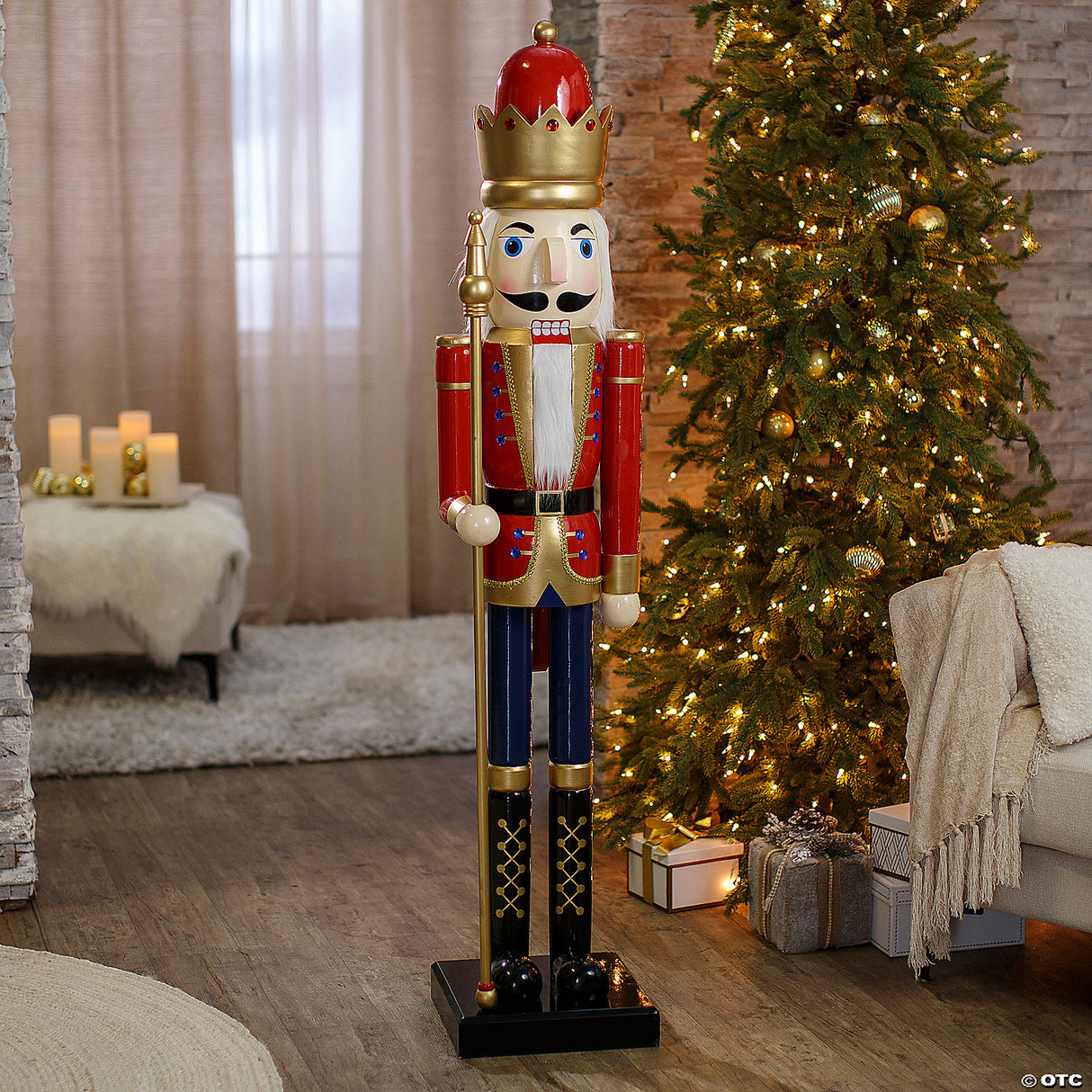 5ft Giant Wooden Nutcracker Red
