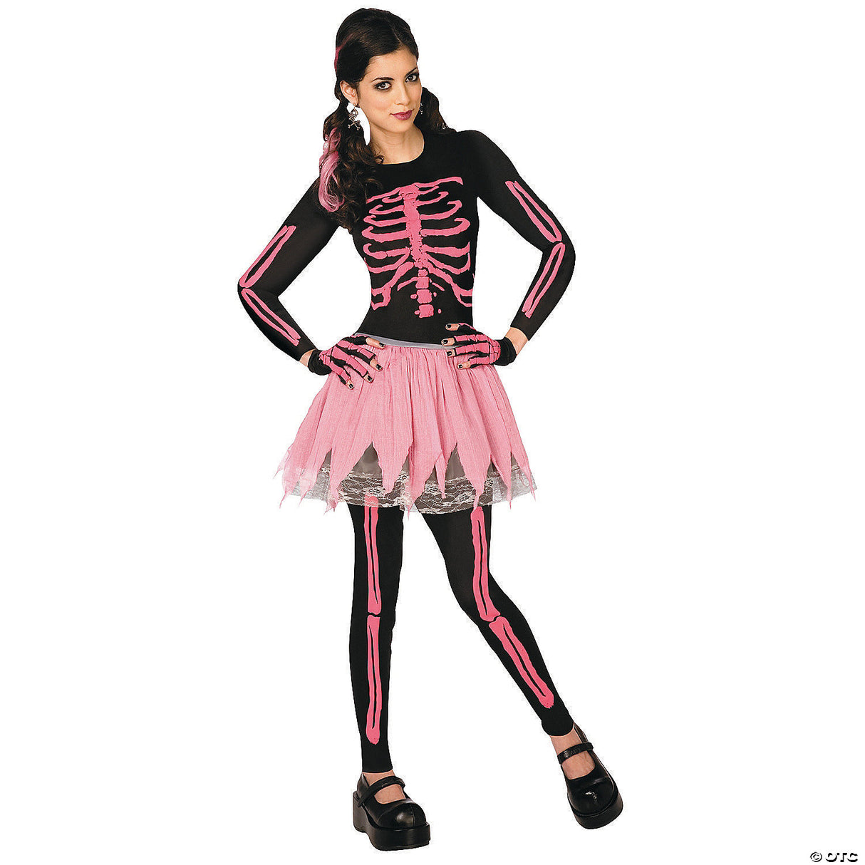 PINK PUNK SKELETON ADULT XSM