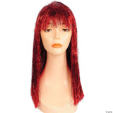 TINSEL PAGEBOY WIG-RED