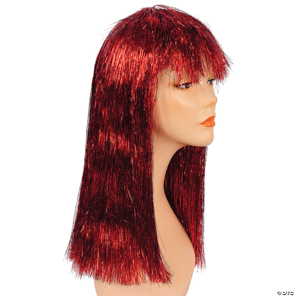 TINSEL PAGEBOY WIG-RED