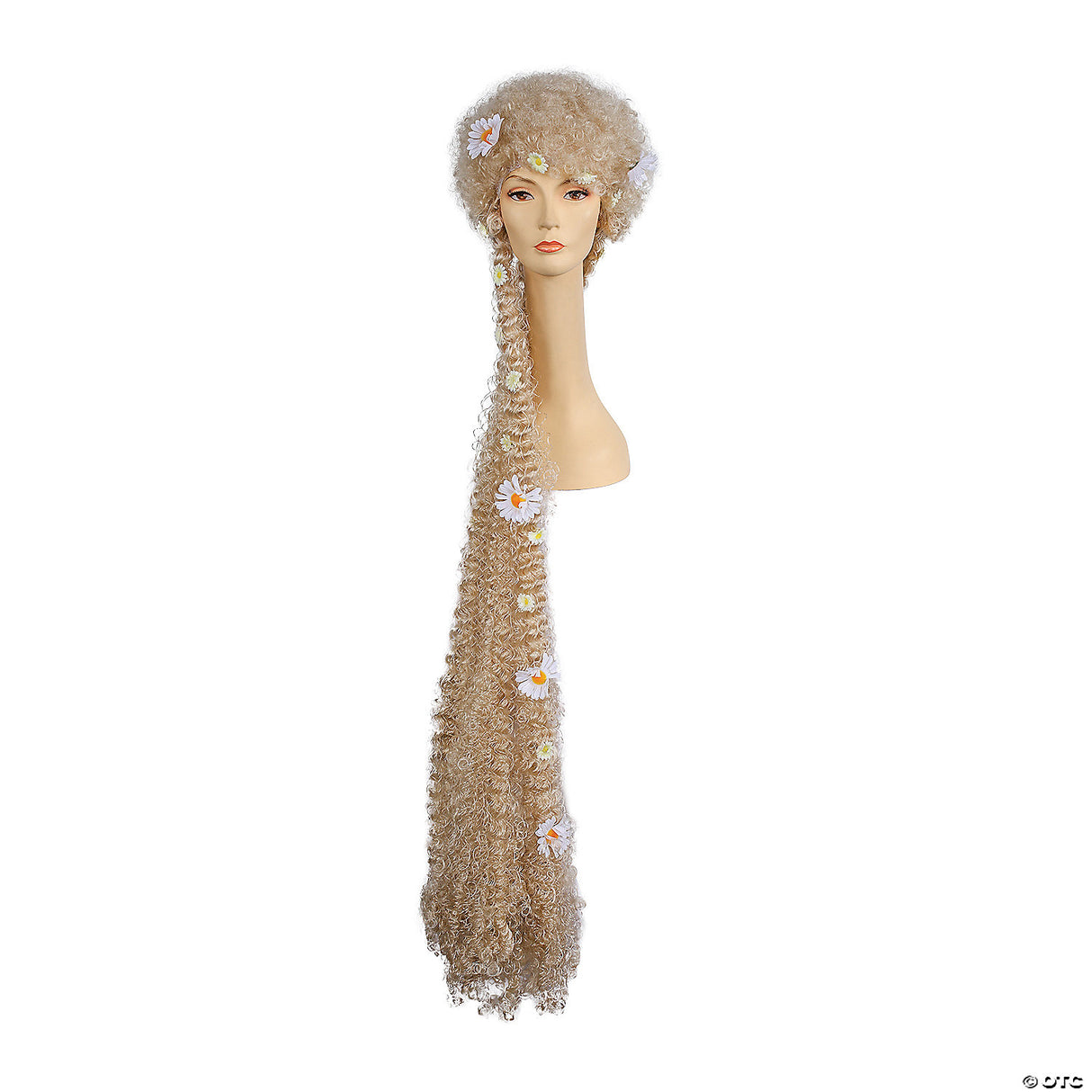 Adults Blonde Godiva Wig With Flowers