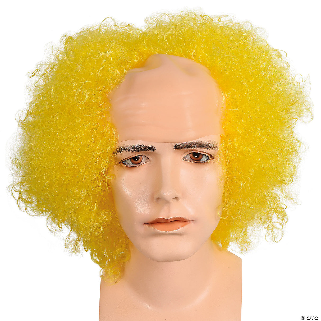 BALD CURLY CLOWN WIG-YELLOW