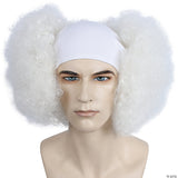 BALD CURLY CLOWN WIG-WHITE