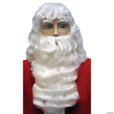 Deluxe Santa Wig and Beard Set White Long Curly Christmas Costume Cosplay