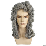 Judge Wig Gray Curly Historical Costume Theatre Cosplay Adult Colonial Hair