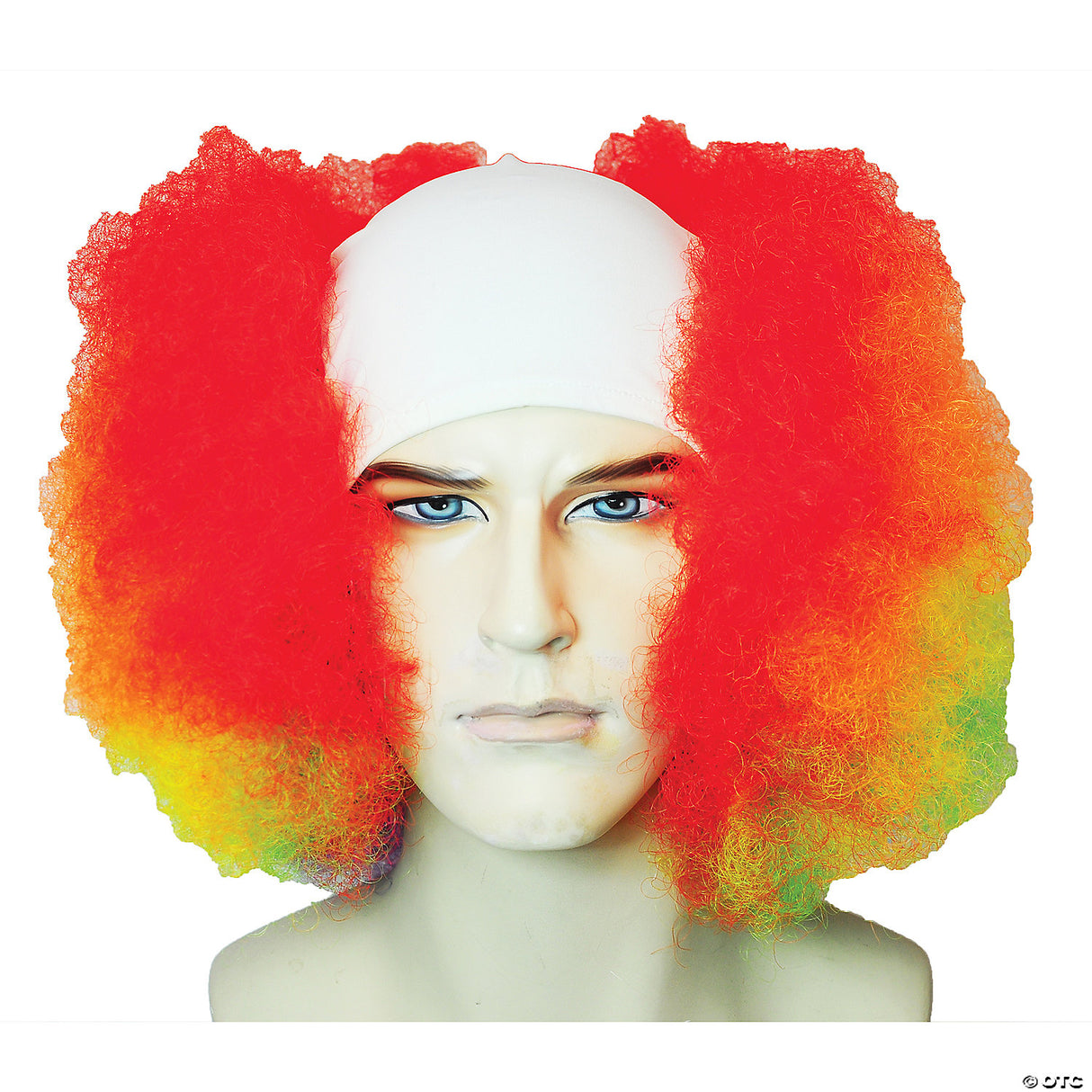 BALD CURLY CLOWN WIG-ORANGE