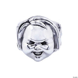 Child’s Play 2™ Chucky Face Plated Brass Ring - Size 11 - Kids Halloween Costume