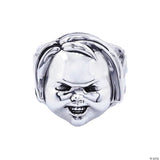 Child’s Play 2™ Chucky Face Plated Brass Ring - Size 12 - Kids Halloween Costume