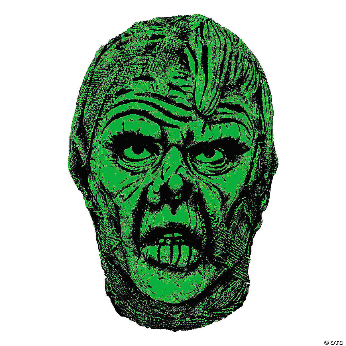 Glowin Ghoulies Mummy Mask Vinyl Green Adult Halloween Costume Prop