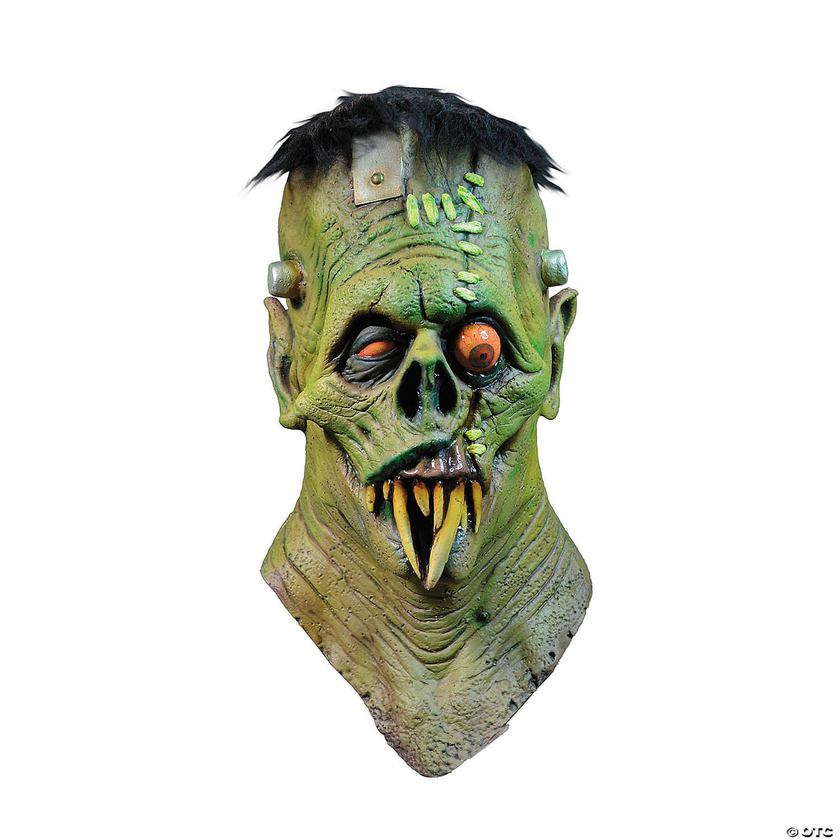 Toxictoons™ Green Gruesome Monster With Hair Sculpted Latex Mask