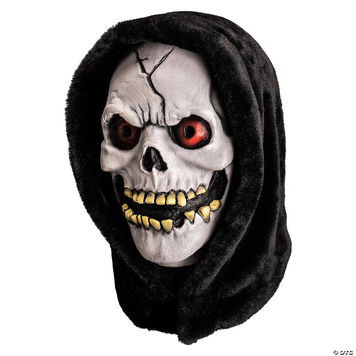 Chamber Of Horrors™ White Latex Overhead Hooded Skull Mask - One Size -  Scary