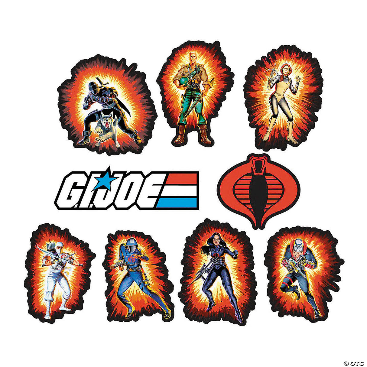 10" G.i. Joe™ Characters & Logo 8-piece Wall Decoration Set