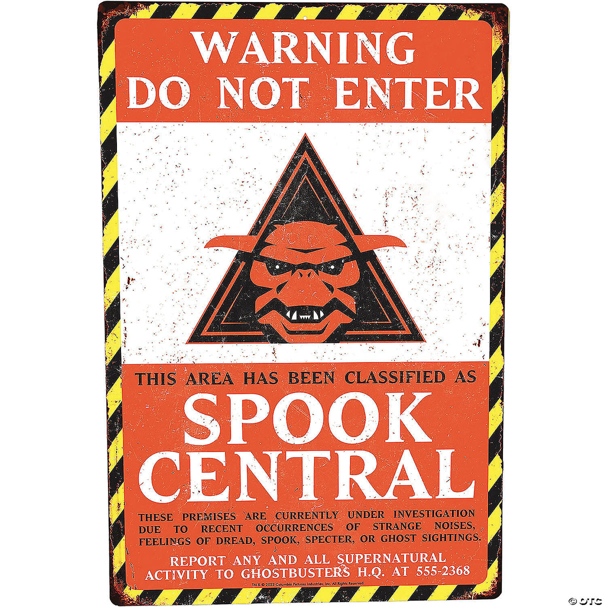 Ghostbusters™ Warning Do Not Enter Spook Central Metal Sign