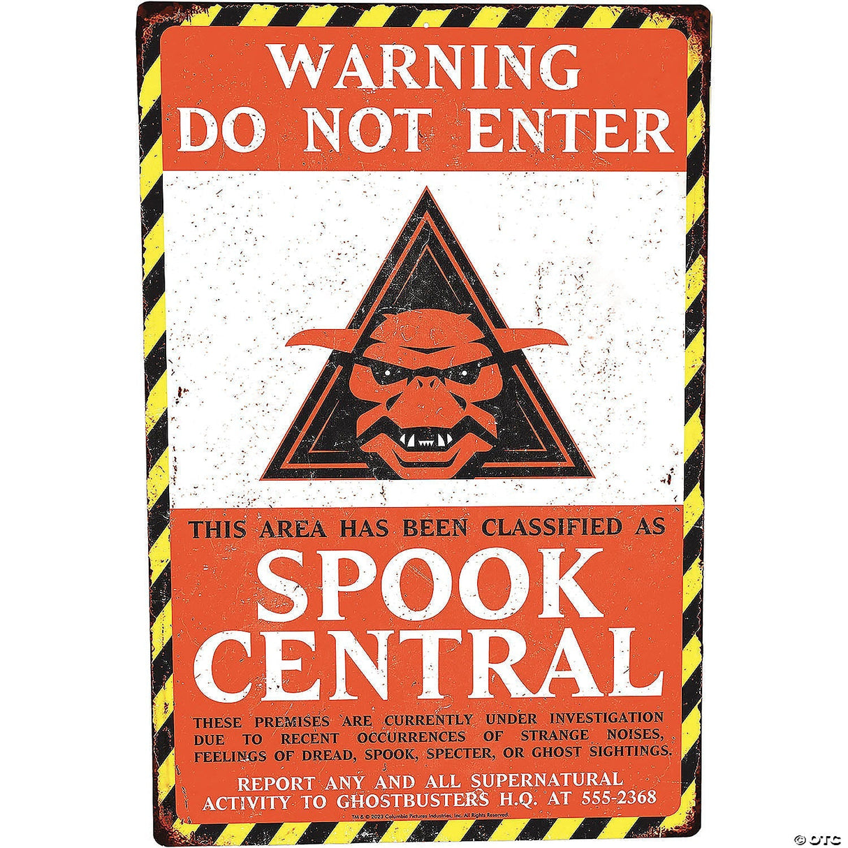 Ghostbusters™ Warning Do Not Enter Spook Central Metal Sign