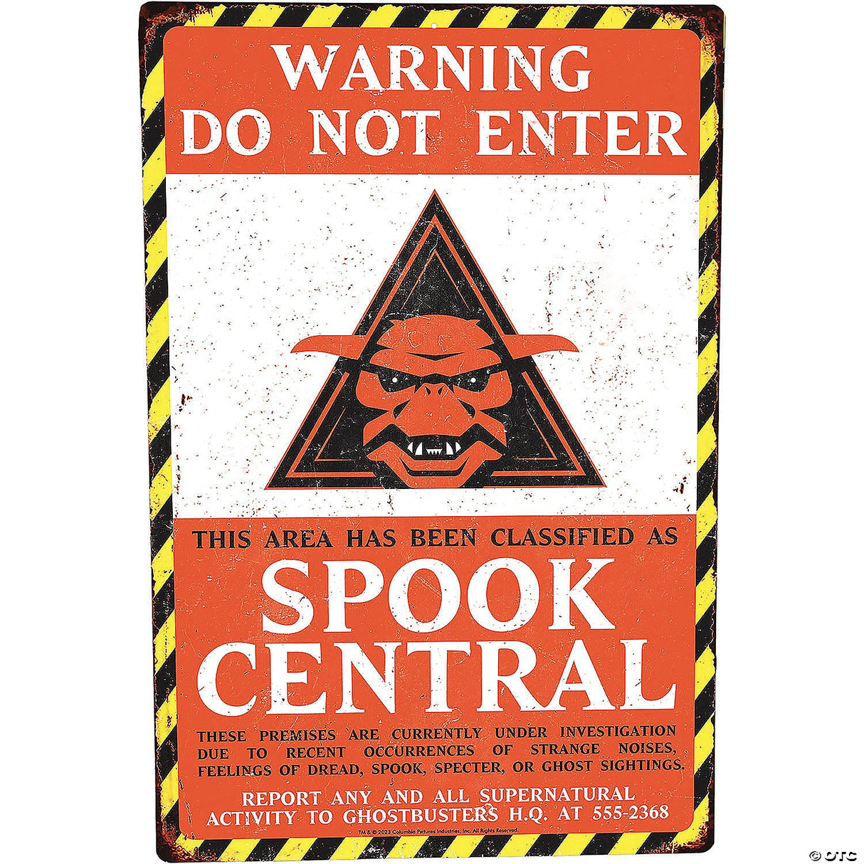 Ghostbusters™ Warning Do Not Enter Spook Central Metal Sign