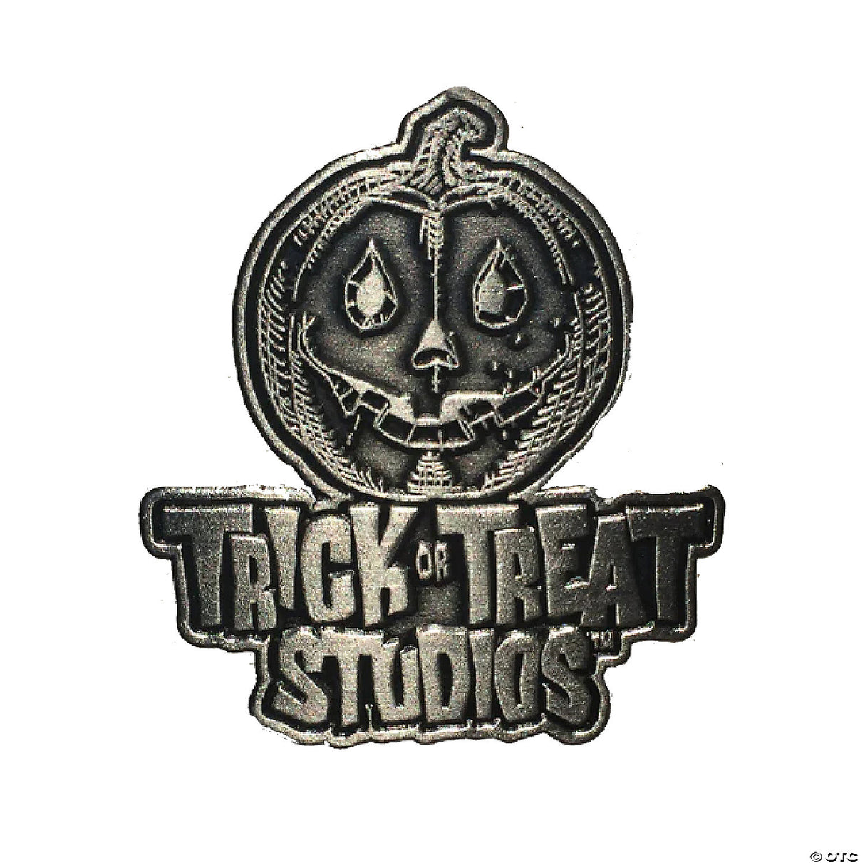 1 1/2" Trick Or Treat Studios Logo Antique Steel Enamel Pin