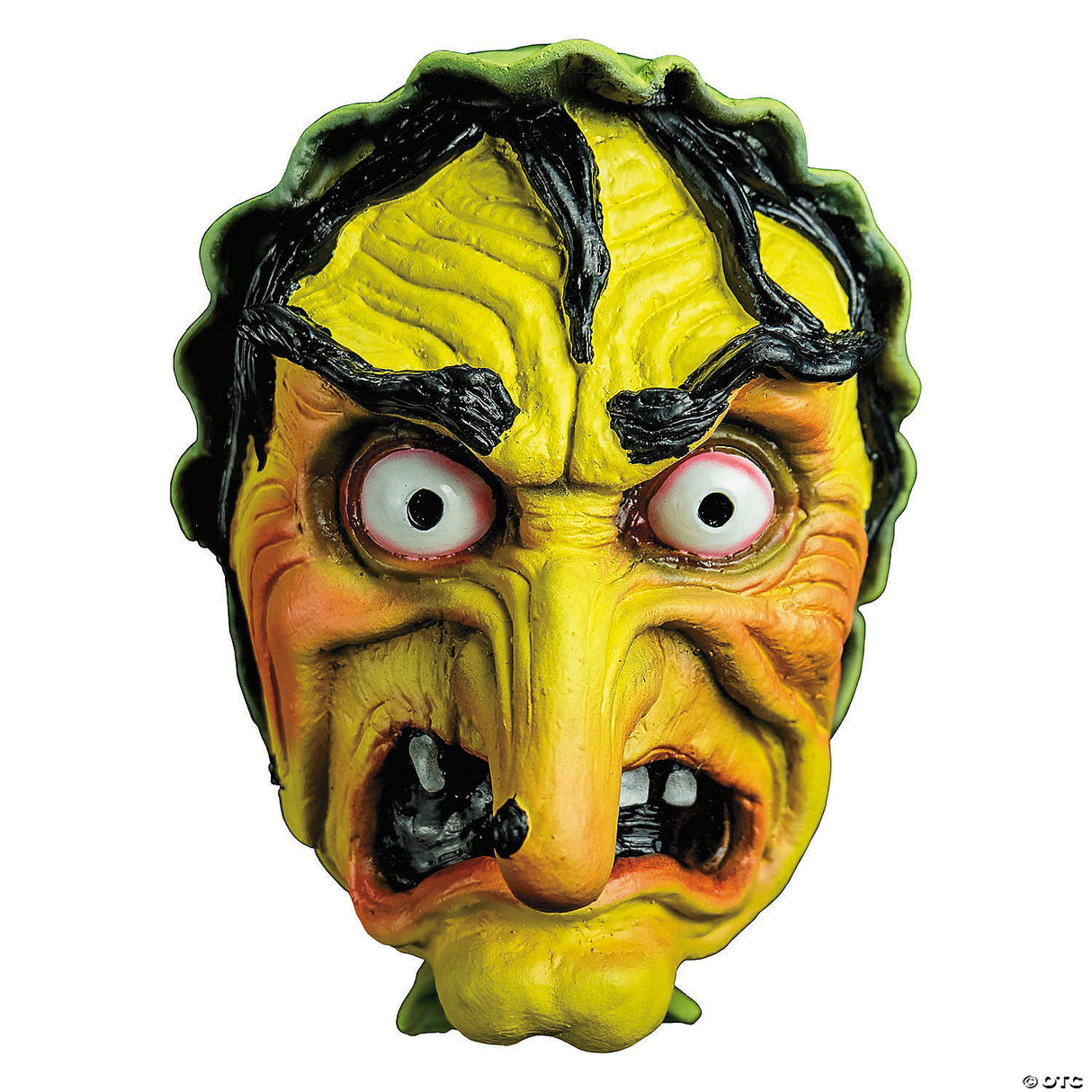 Witch Mask Green Face Nose Chin Halloween Adult Costume Cosplay Prop
