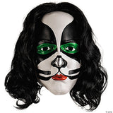 Kiss Deluxe The Catman Overhead Plastic Mask With Wig - One Size