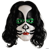 Kiss Deluxe The Catman Overhead Plastic Mask With Wig - One Size