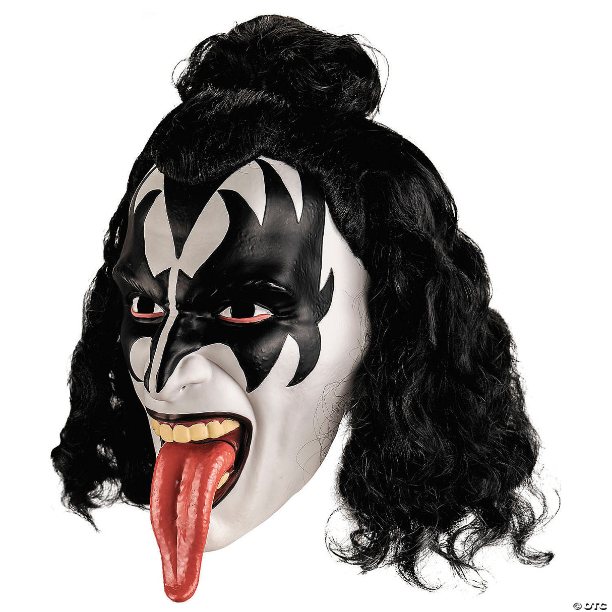 Kiss Deluxe The Demon Overhead Plastic Mask With Wig - One Size