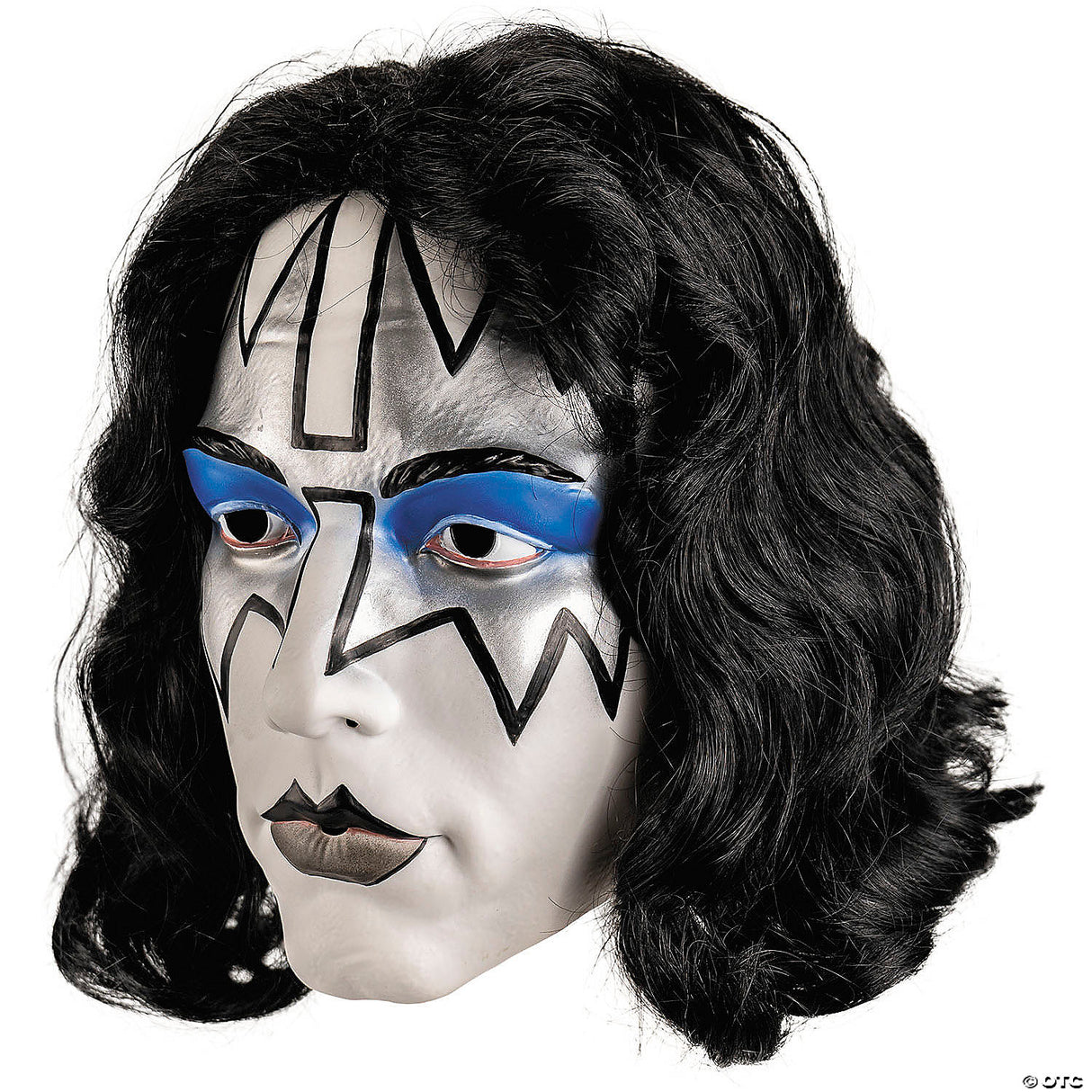 Kiss Deluxe The Spaceman Overhead Plastic Mask With Wig - One Size