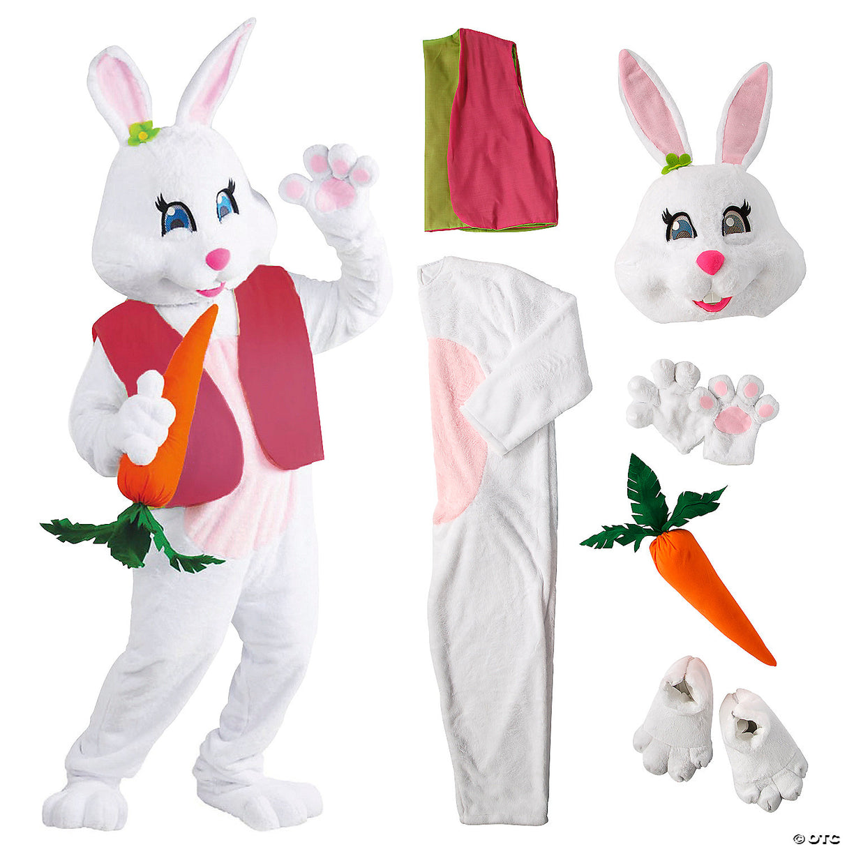 Women’s Easter Bunny Costume With Vest & Carrot