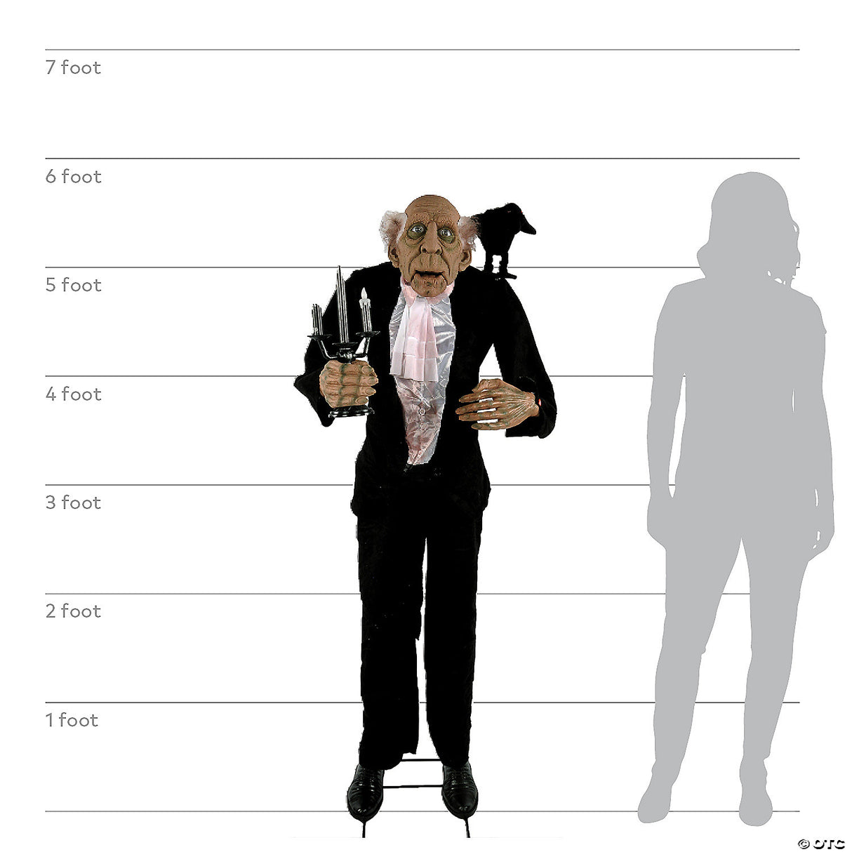 68" Animated Light-up Butler Decoration