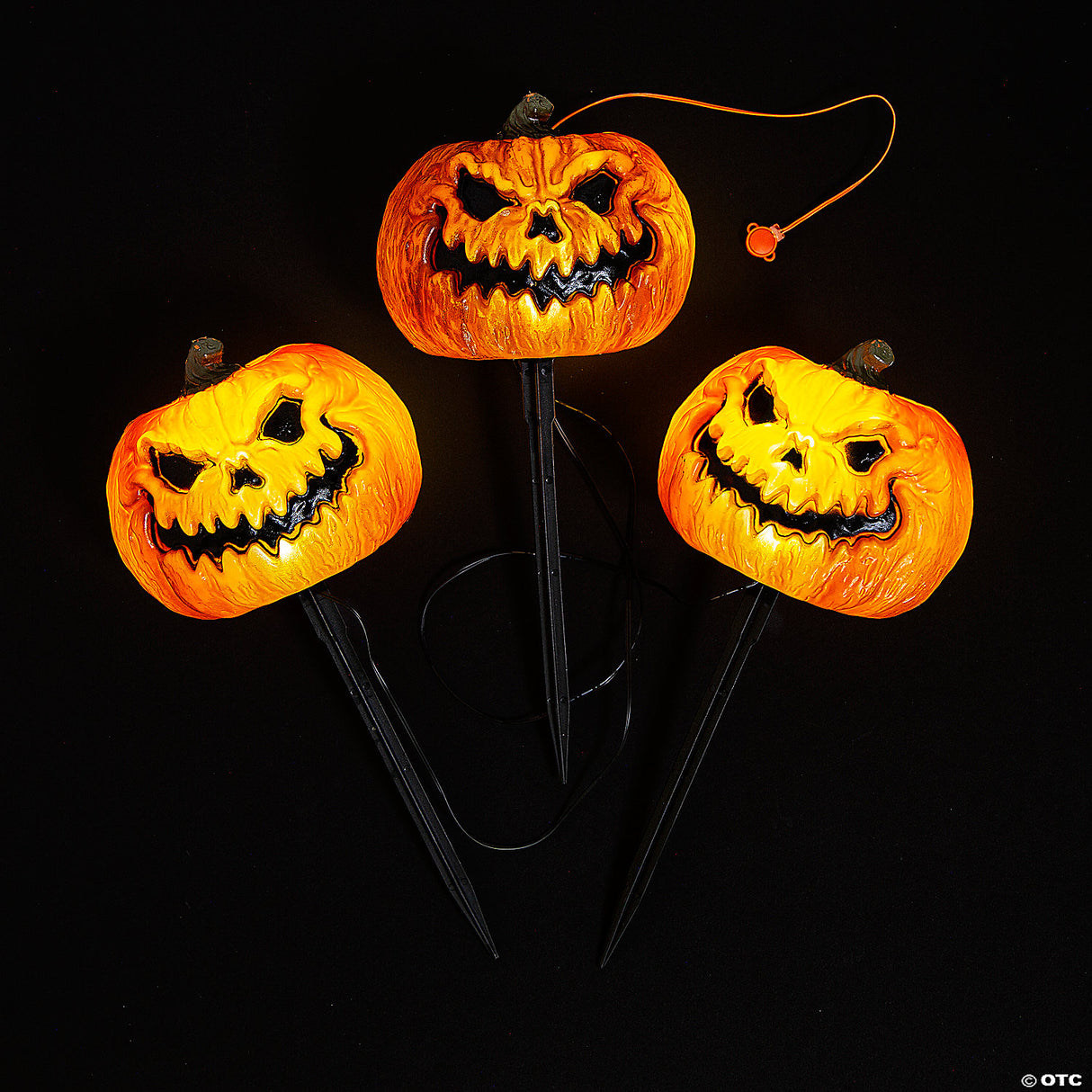 Evil Jack-o'-lantern Pathway Markers - 3 Pc.