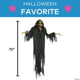 6' Animated Hanging Witch Halloween Decoration