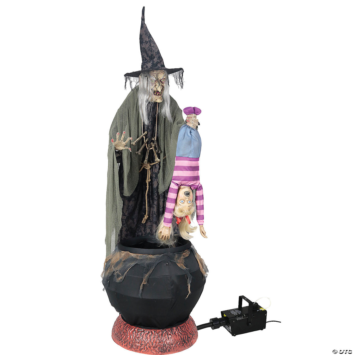 Animated Stew Brew Witch Prop W Fog Machine