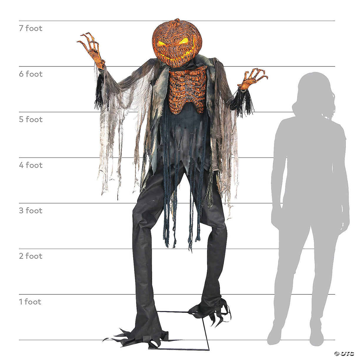 Animated Scorched Scarecrow Halloween Decoration