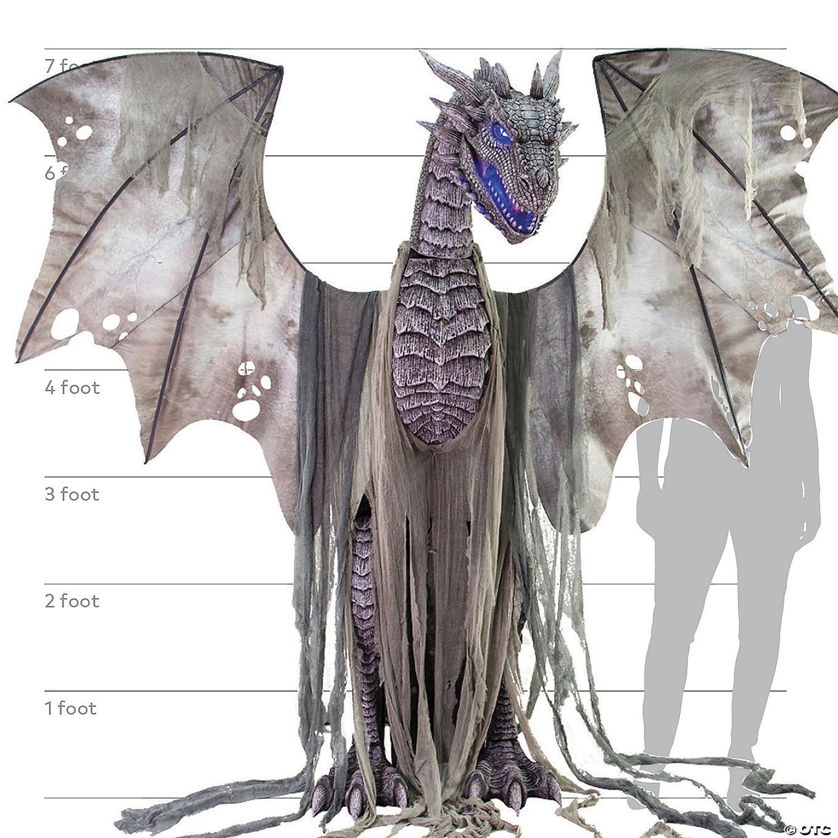 7' Animated Winter Dragon Halloween Decoration