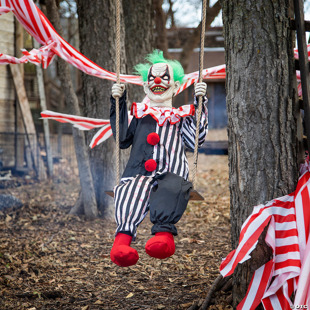 Animated Swinging Chuckles Clown Halloween Decoration