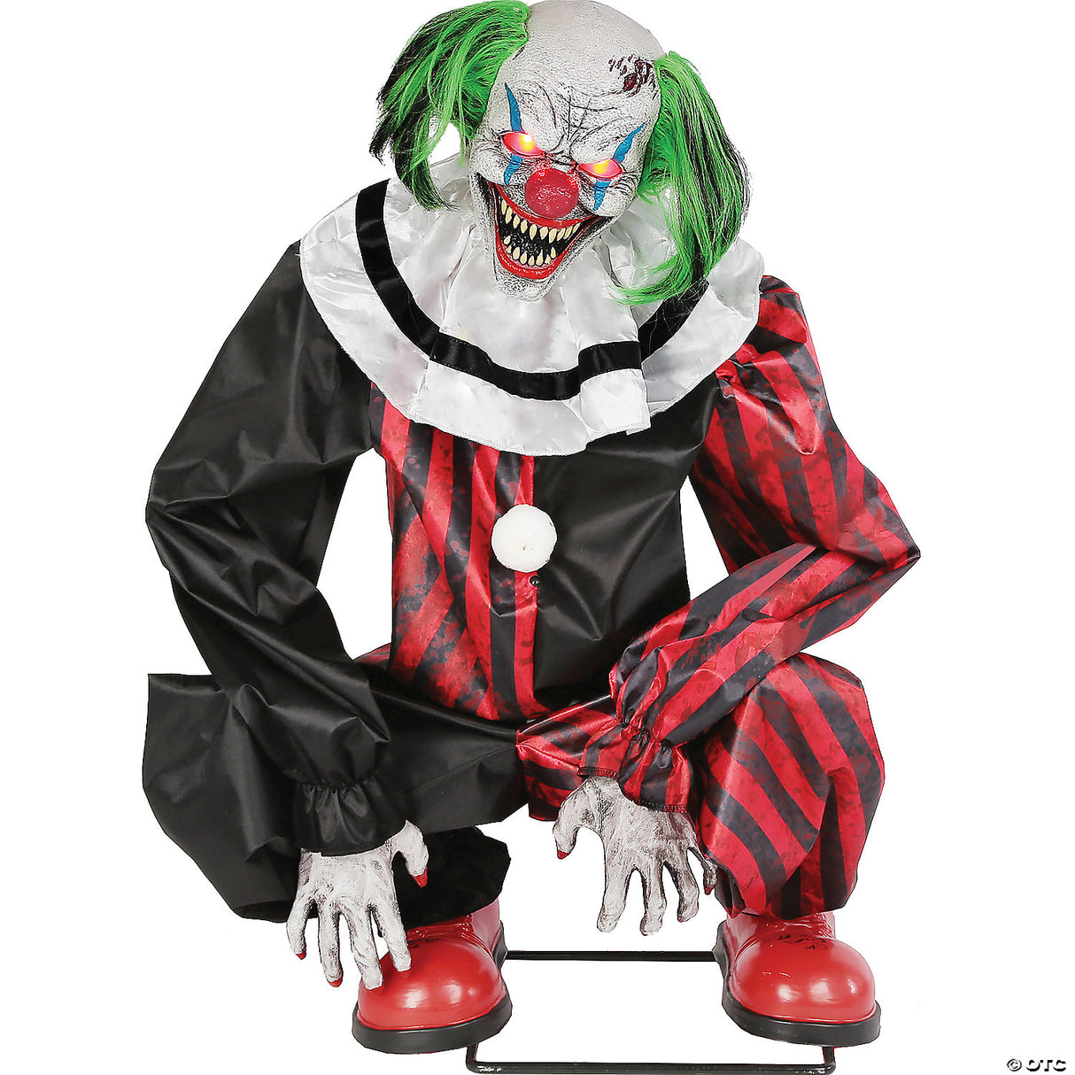 20" Animated Crouching Red Clown Prop