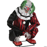 20" Animated Crouching Red Clown Prop