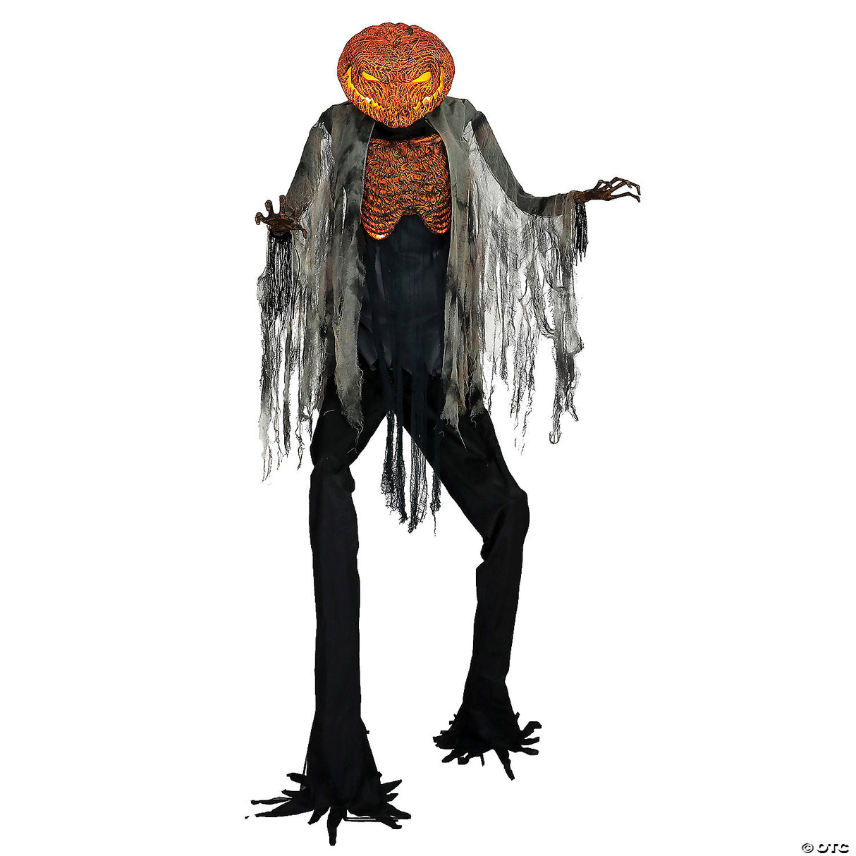 7' Scorched Scarecrow With Flamelight Animated Prop