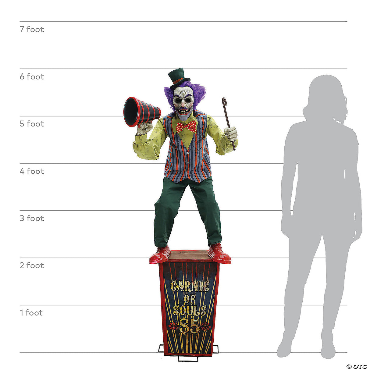 6 Ft. Animated Servo Carnival Barker Halloween Decoration