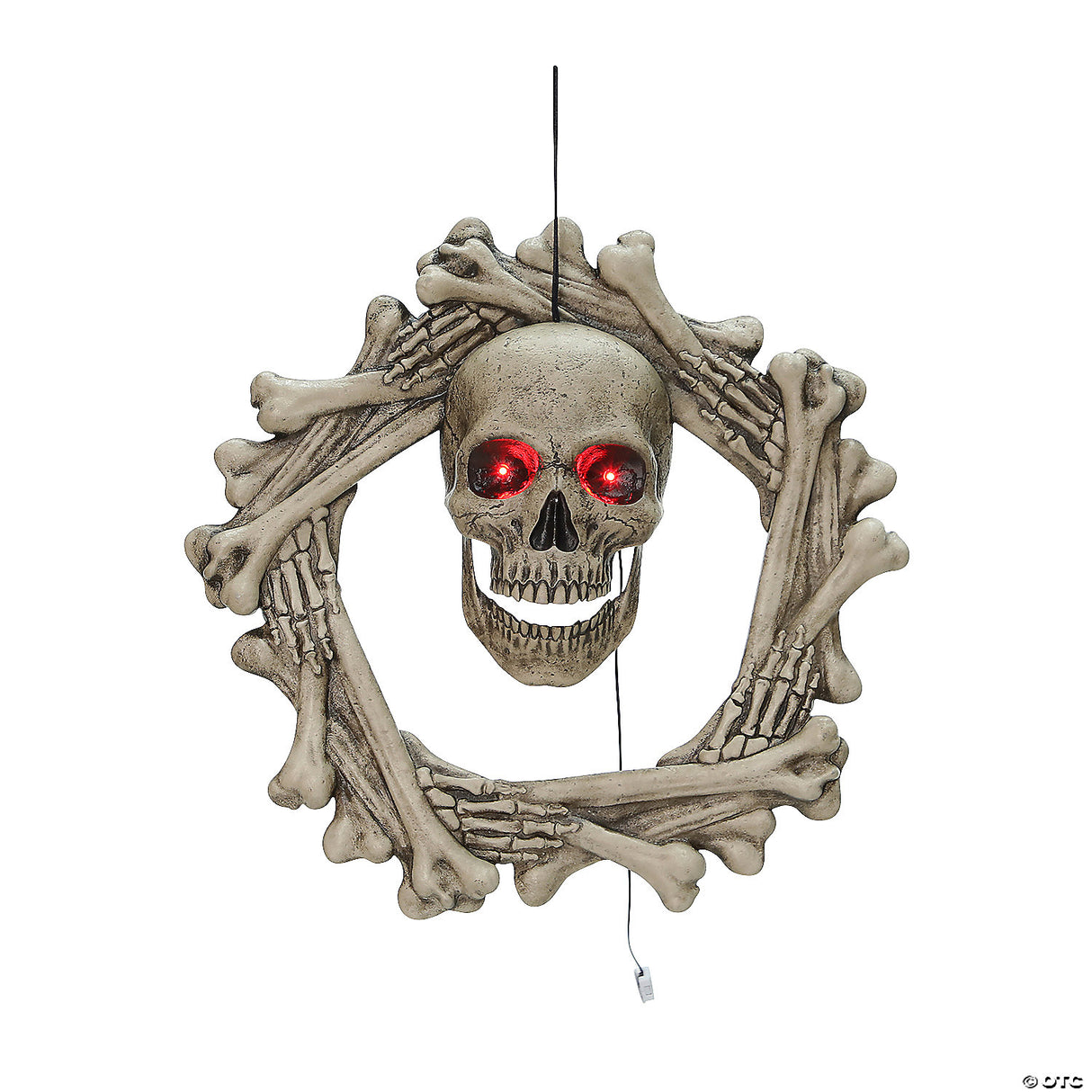 18" Bone Wreath Animated Halloween Decor