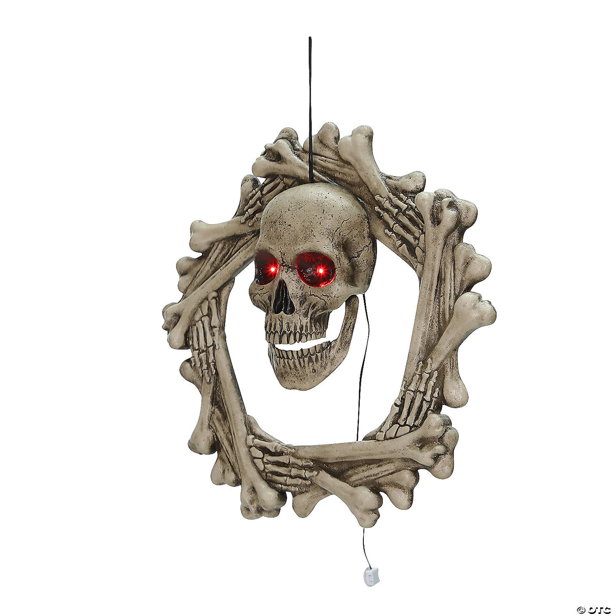 18" Bone Wreath Animated Halloween Decor