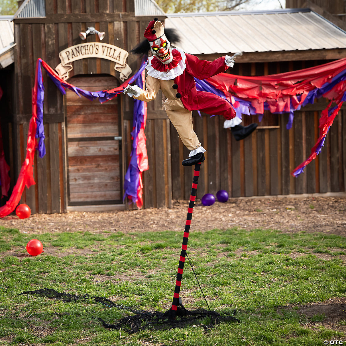 96" Sideshow Balancing Clown Animated Halloween Prop