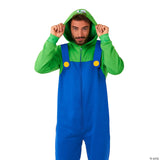 Men's Luigi™ Onesie Costume - Small 38-40 - Halloween Costume Accessory Party Dr
