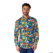 Men's Super Mario™ Dress Shirt - Large 44-46 - Halloween Costume Accessory Party