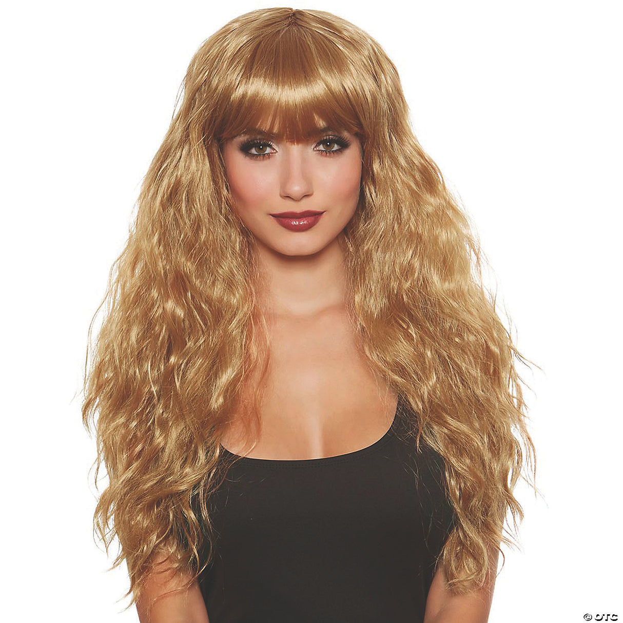 Adult Long Relaxed Beach Wave With Bangs Wig