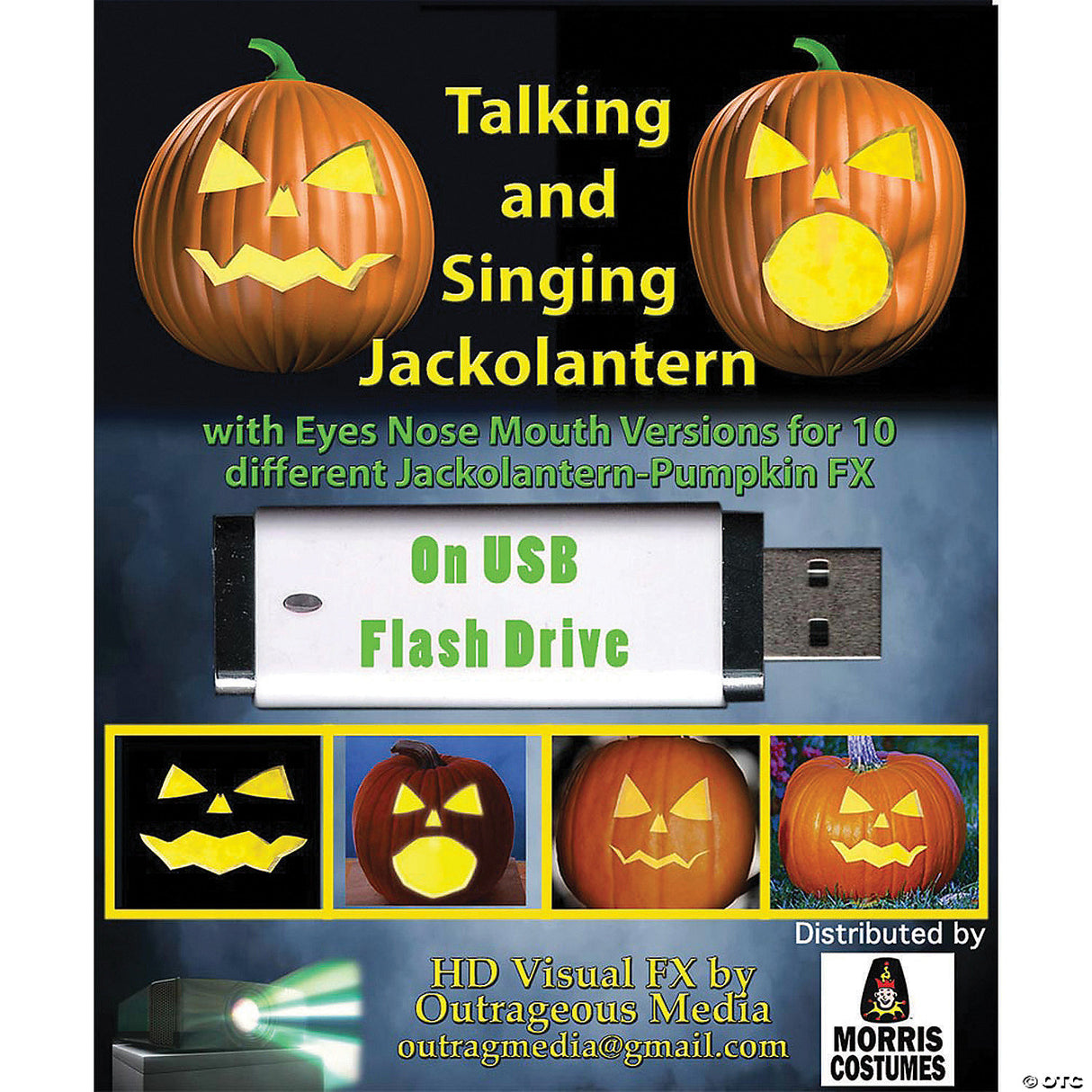 Talking & Singing Jack-o'-lantern Digital Halloween Decoration