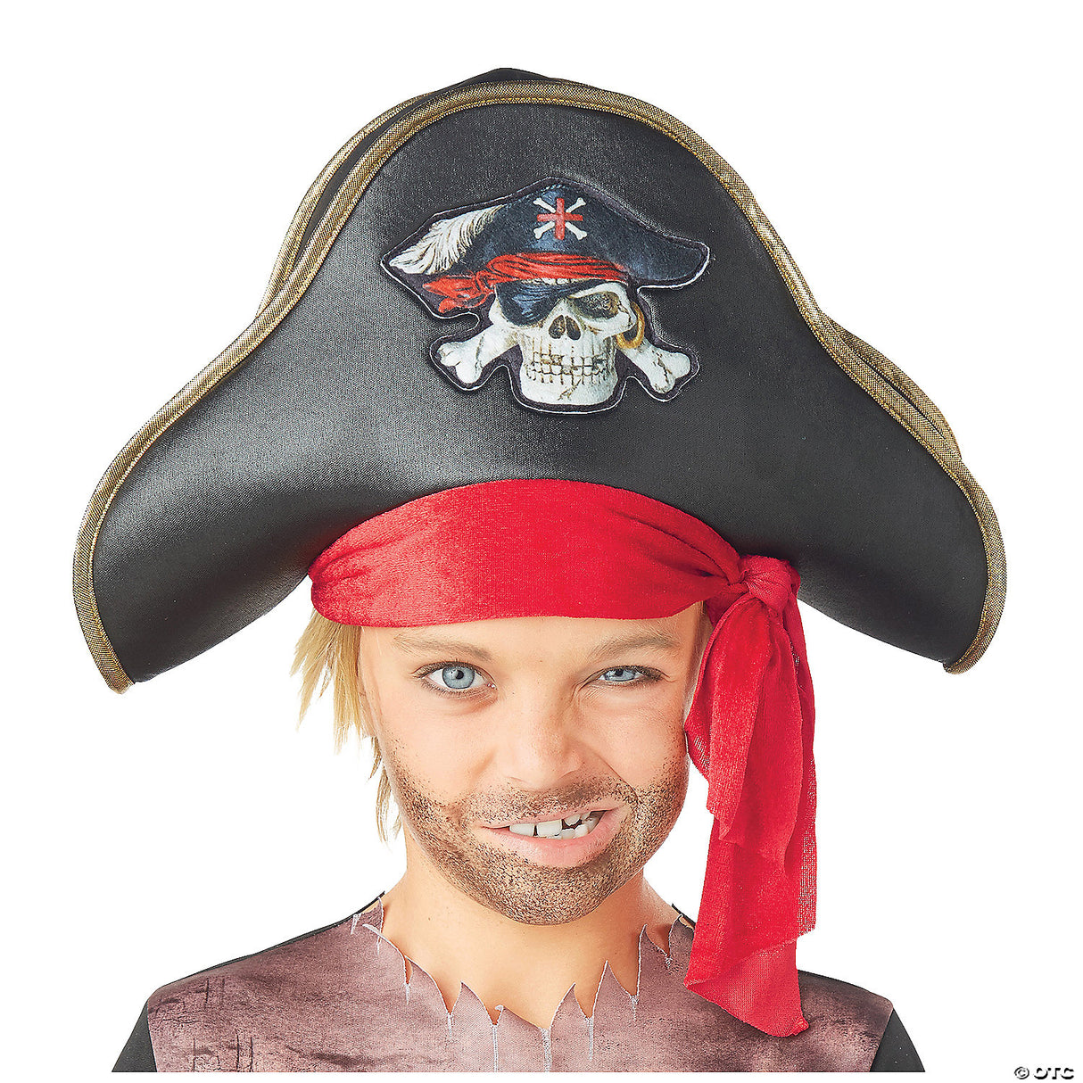 Kids Black Pirate Hat With Jolly Roger